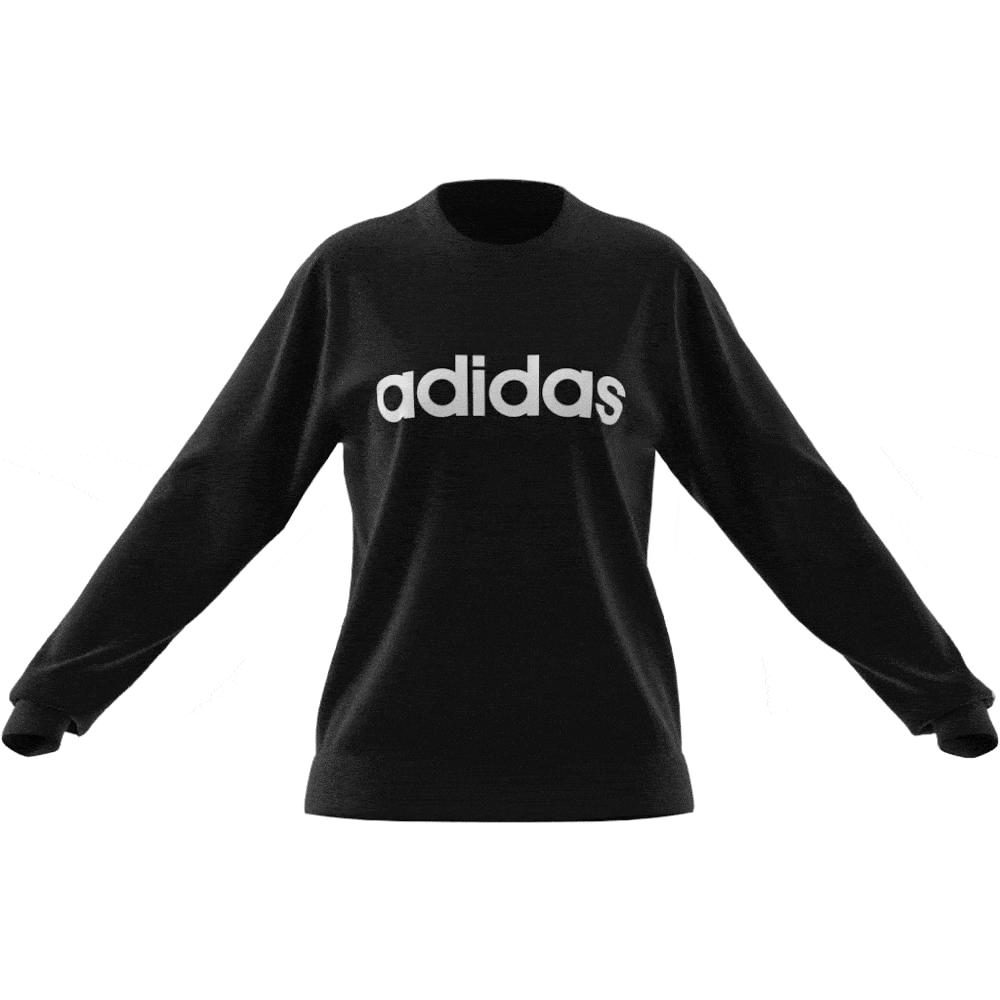 Polera Adidas Essentials Linear Felpa Francesa Mujer - Urbano | Negro