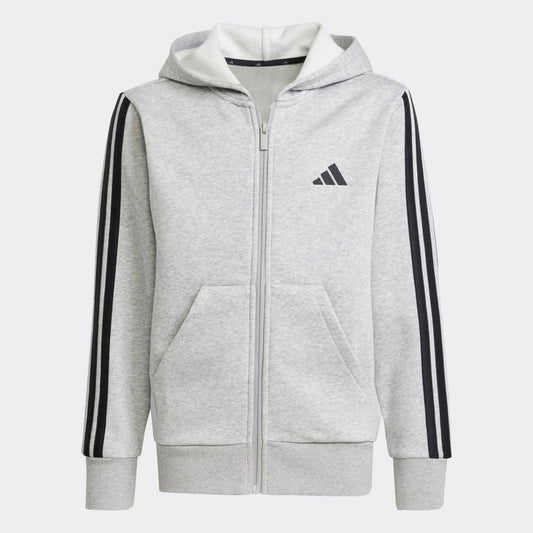 Casaca Adidas J 3S FL FZ HD Unisex - Urbano | JD6493 Gris