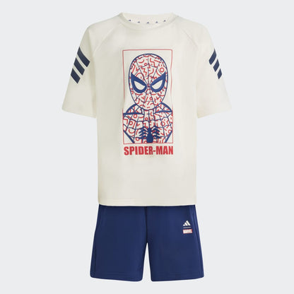 Conjunto Adidas LK MRVL SM TSET Unisex - Urbano | JZ3544 Blanco/Azul