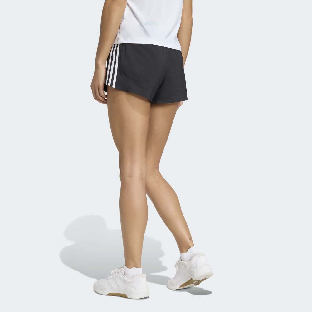 Shorts Adidas Pacer Training 3 Franjas Corte Alto Mujer - Training | IT7760 Negro