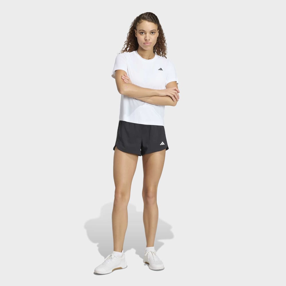 Shorts Adidas Pacer Training 3 Franjas Corte Alto Mujer - Training | IT7760 Negro