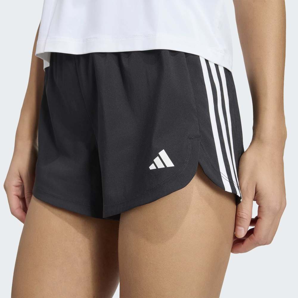 Shorts Adidas Pacer Training 3 Franjas Corte Alto Mujer - Training | IT7760 Negro