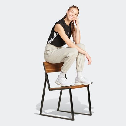 Pantalón Adidas Essentials Small Logo French Terry Mujer - Urbano | Beige