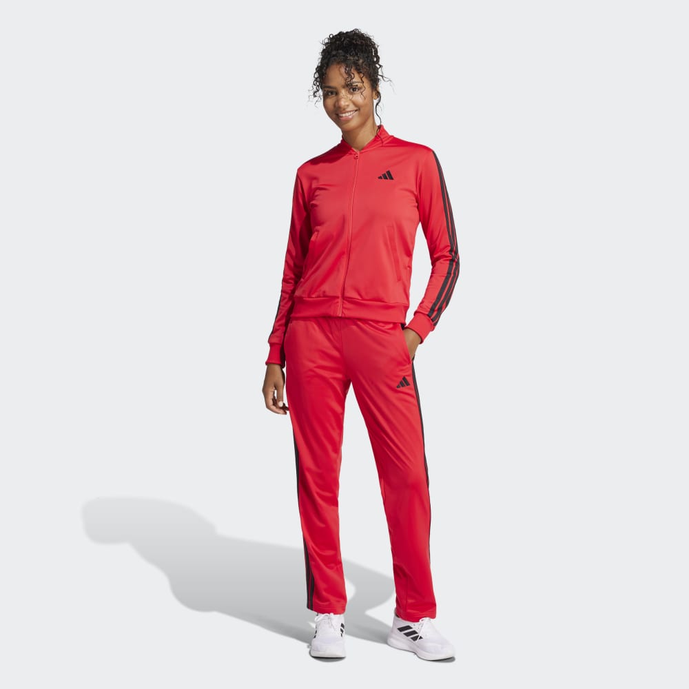 Conjunto Adidas Deportivo Essentials 3 Rayas Mujer - Urbano | JD5433 Rojo