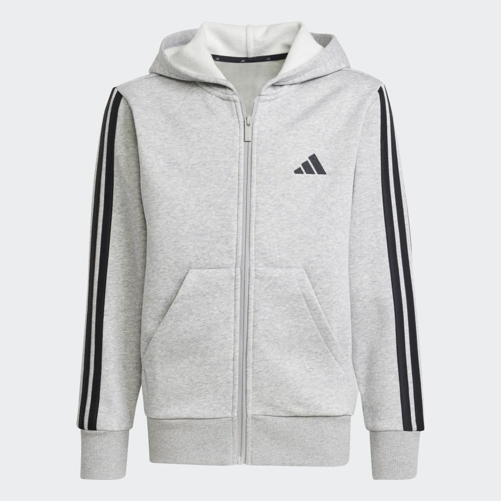 Casaca Adidas J 3S FL FZ HD Unisex - Urbano | JD6493 Gris