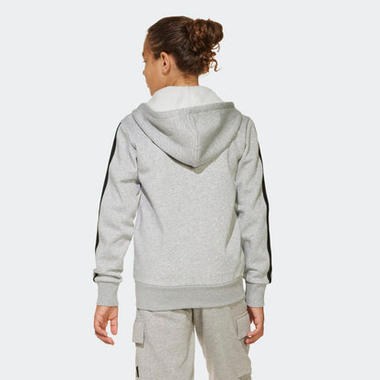 Casaca Adidas J 3S FL FZ HD Unisex - Urbano | JD6493 Gris
