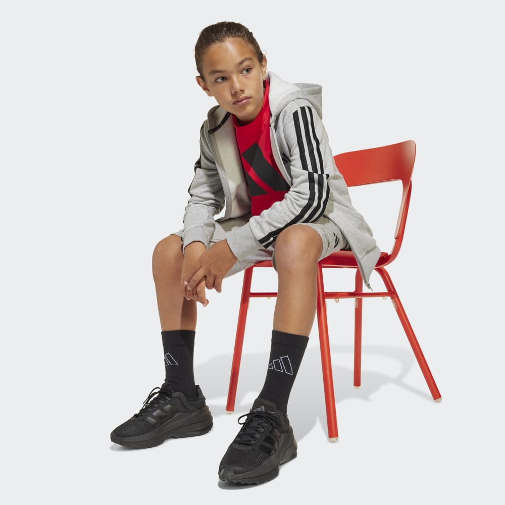 Casaca Adidas J 3S FL FZ HD Unisex - Urbano | JD6493 Gris