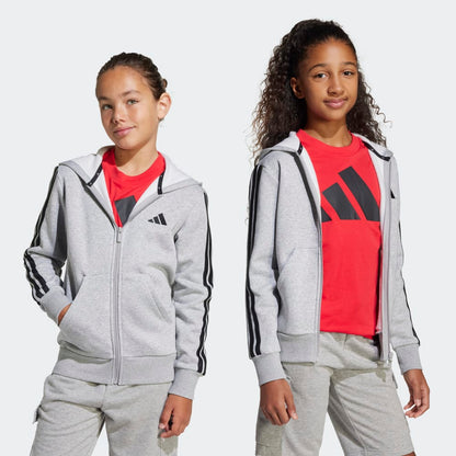 Casaca Adidas J 3S FL FZ HD Unisex - Urbano | JD6493 Gris