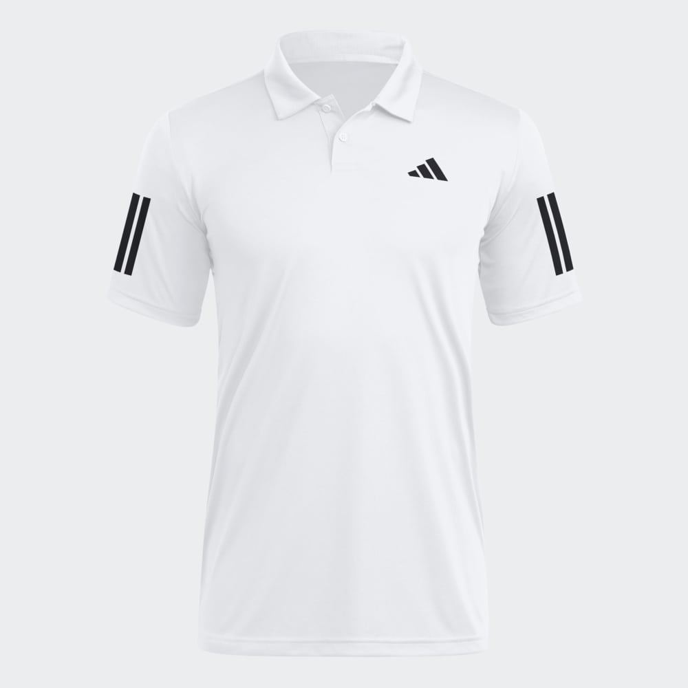 Polo Adidas Cuello Camisa Club de Tennis Hombre 3 Tiras Climacool Blanco