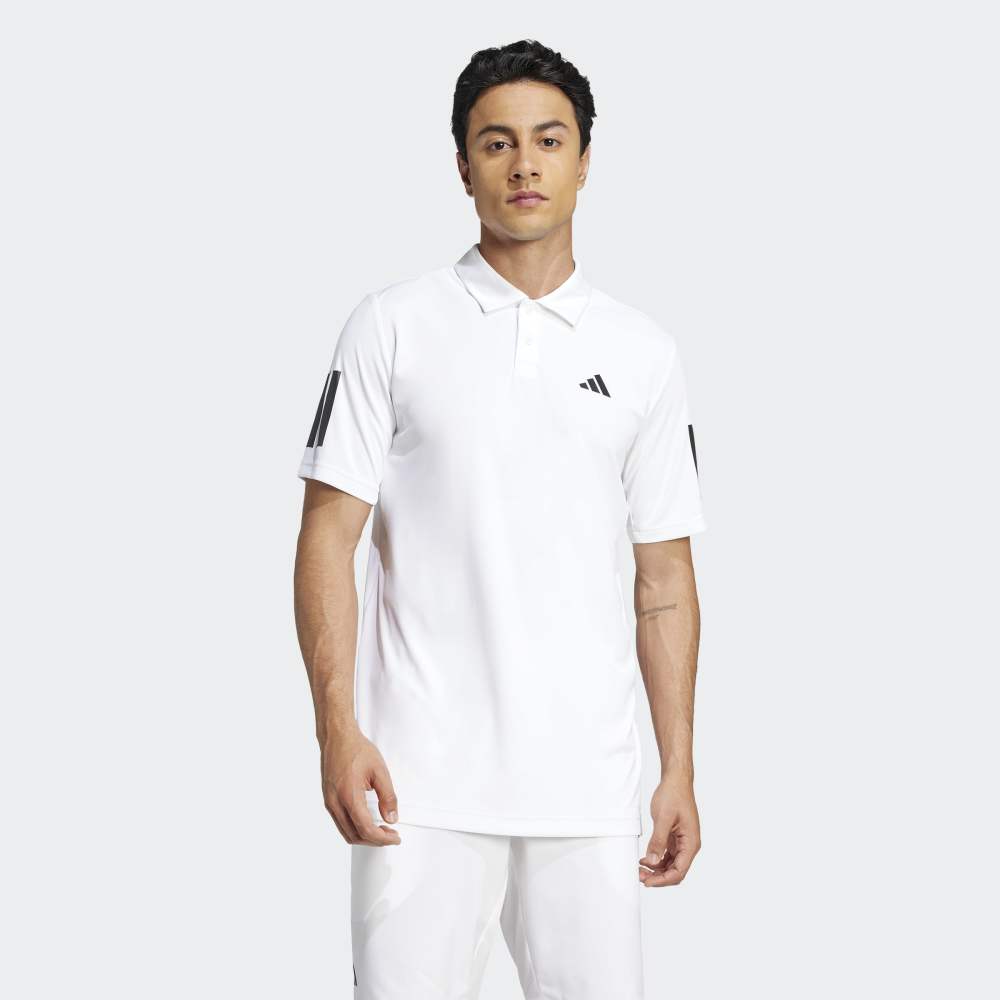 Polo Adidas Cuello Camisa Club de Tennis Hombre 3 Tiras Climacool Blanco
