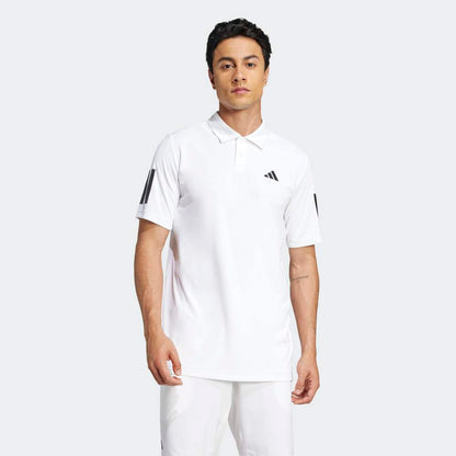 Polo Adidas Cuello Camisa Club de Tennis Hombre 3 Tiras Climacool Blanco
