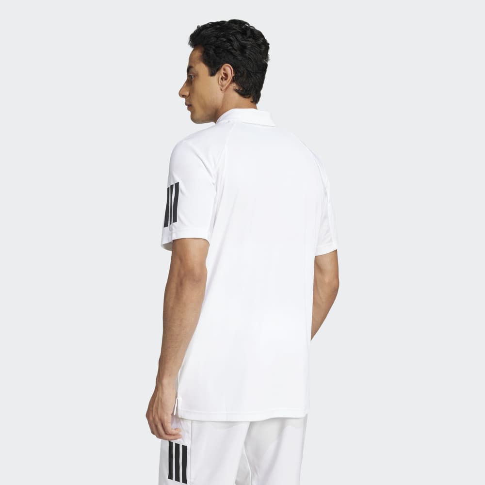 Polo Adidas Cuello Camisa Club de Tennis Hombre 3 Tiras Climacool Blanco