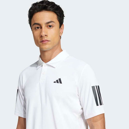 Polo Adidas Cuello Camisa Club de Tennis Hombre 3 Tiras Climacool Blanco