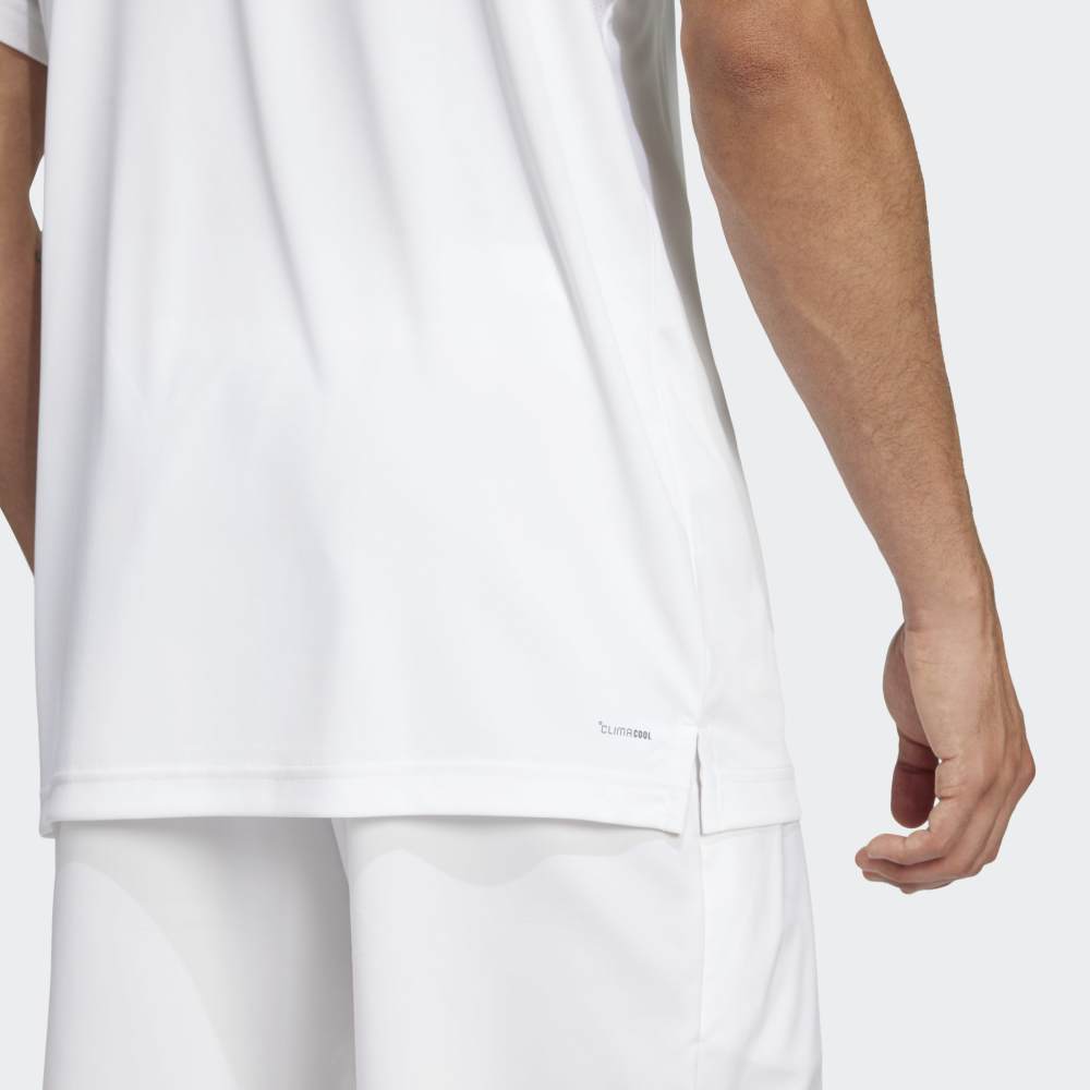 Polo Adidas Cuello Camisa Club de Tennis Hombre 3 Tiras Climacool Blanco