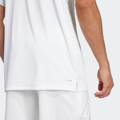 Polo Adidas Cuello Camisa Club de Tennis Hombre 3 Tiras Climacool Blanco