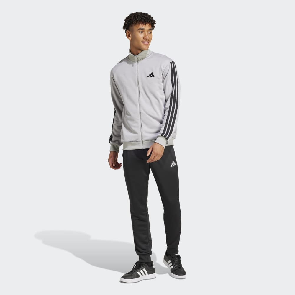 Conjunto Adidas M 3S FT TT TS Hombre - Urbano | JI8876 Gris/Negro