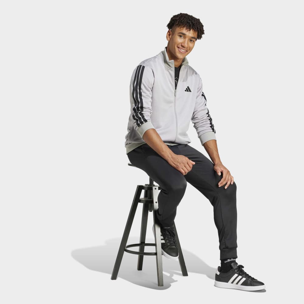 Conjunto Adidas M 3S FT TT TS Hombre - Urbano | JI8876 Gris/Negro