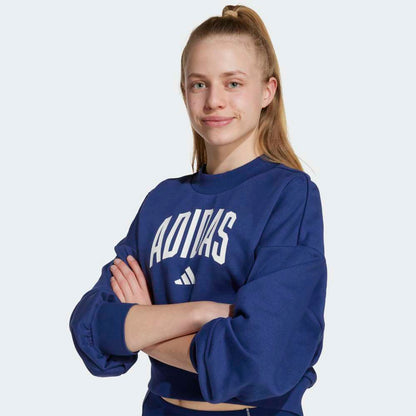 Sudadera Adidas Essentials Typography Unisex - Urbano | JM1535 Azul