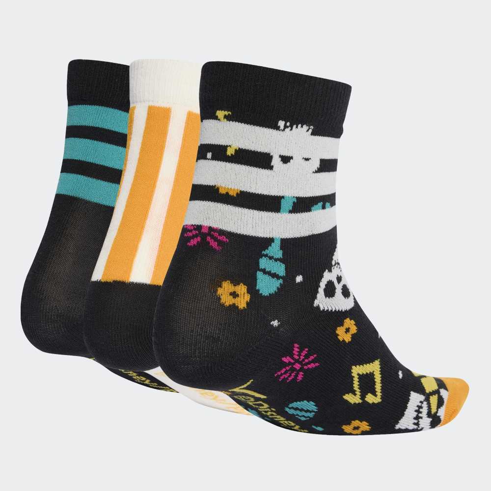 Medias Adidas LK DY CO 3PP Mujer - Urbano | JM4472 Negro/Blanco/Naranja
