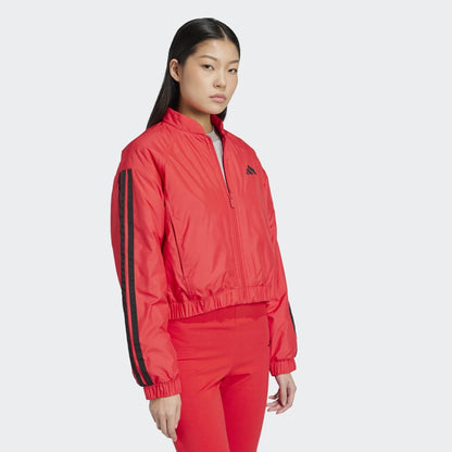 Casaca Adidas Bómber Corta Térmica 3T Mujer - Urbano | JP1724 Rojo