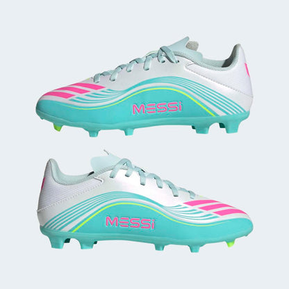 Zapatillas Adidas F50 Messi League FG/MG Unisex - Fútbol | JQ0942 Plateado