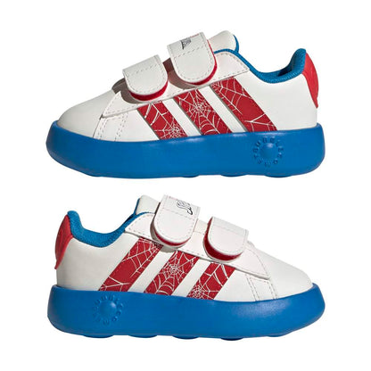 Zapatillas Adidas Grand Court Spider-Man Niños - Urbano | JQ8072 Blanco