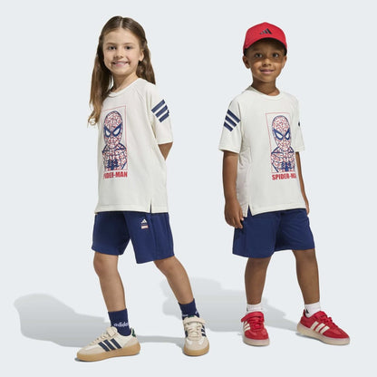 Conjunto Adidas LK MRVL SM TSET Unisex - Urbano | JZ3544 Blanco/Azul