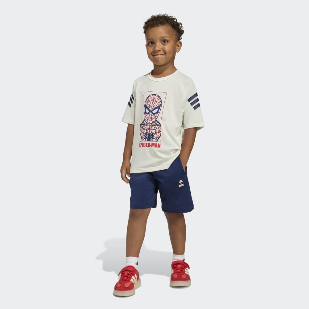Conjunto Adidas LK MRVL SM TSET Unisex - Urbano | JZ3544 Blanco/Azul