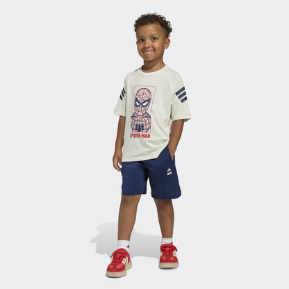 Conjunto Adidas LK MRVL SM TSET Unisex - Urbano | JZ3544 Blanco/Azul