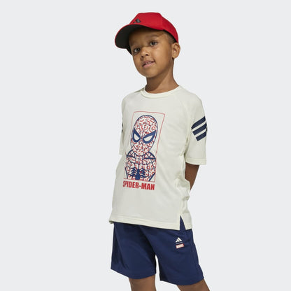 Conjunto Adidas LK MRVL SM TSET Unisex - Urbano | JZ3544 Blanco/Azul