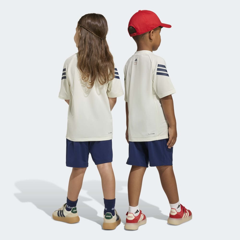 Conjunto Adidas LK MRVL SM TSET Unisex - Urbano | JZ3544 Blanco/Azul
