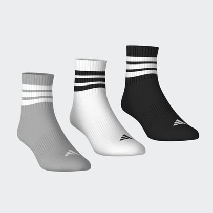 Medias Adidas 3S ESS C Mid 3P Unisex - Urbano | KC9618 Negro/Gris/Blanco