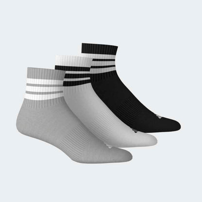 Medias Adidas 3S ESS C Mid 3P Unisex - Urbano | KC9618 Negro/Gris/Blanco