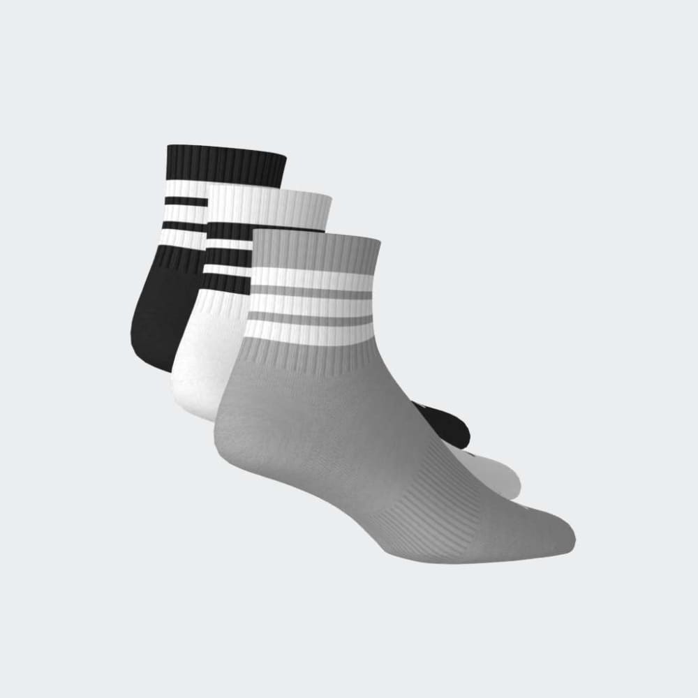 Medias Adidas 3S ESS C Mid 3P Unisex - Urbano | KC9618 Negro/Gris/Blanco