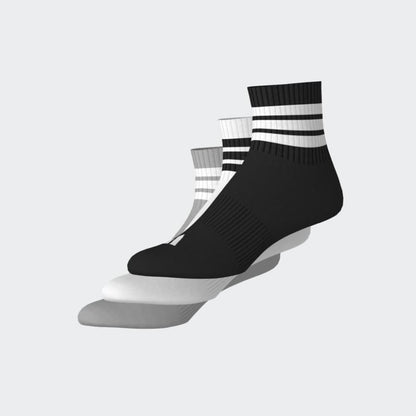 Medias Adidas 3S ESS C Mid 3P Unisex - Urbano | KC9618 Negro/Gris/Blanco