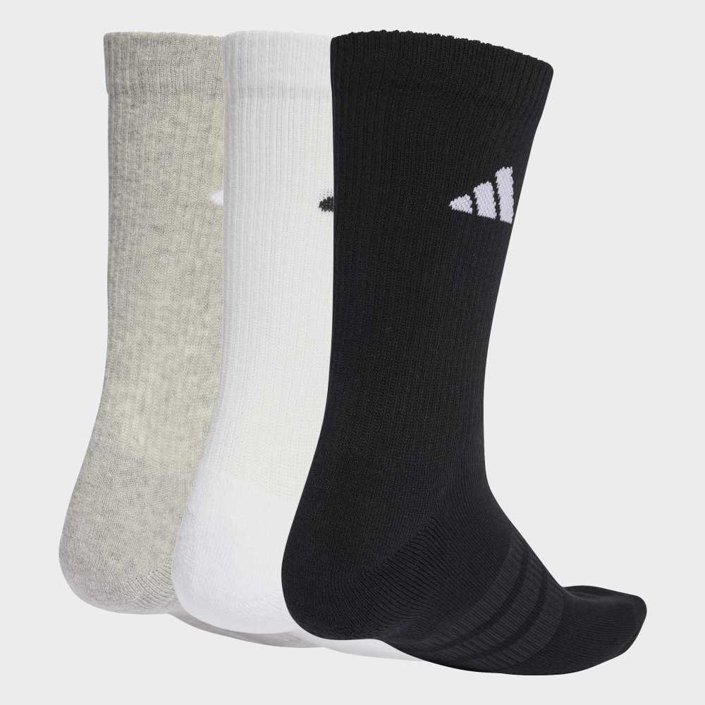 Medias Adidas C ESS CRW 3P Unisex - Urbano | KC9624 Negro/Gris/Blanco
