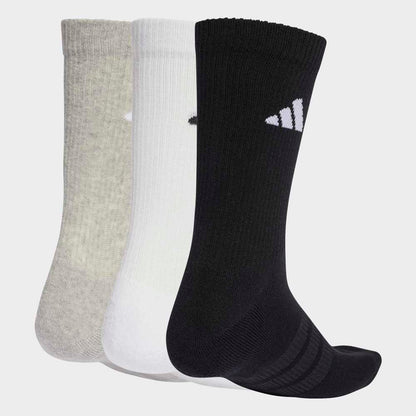 Medias Adidas C ESS CRW 3P Unisex - Urbano | KC9624 Negro/Gris/Blanco