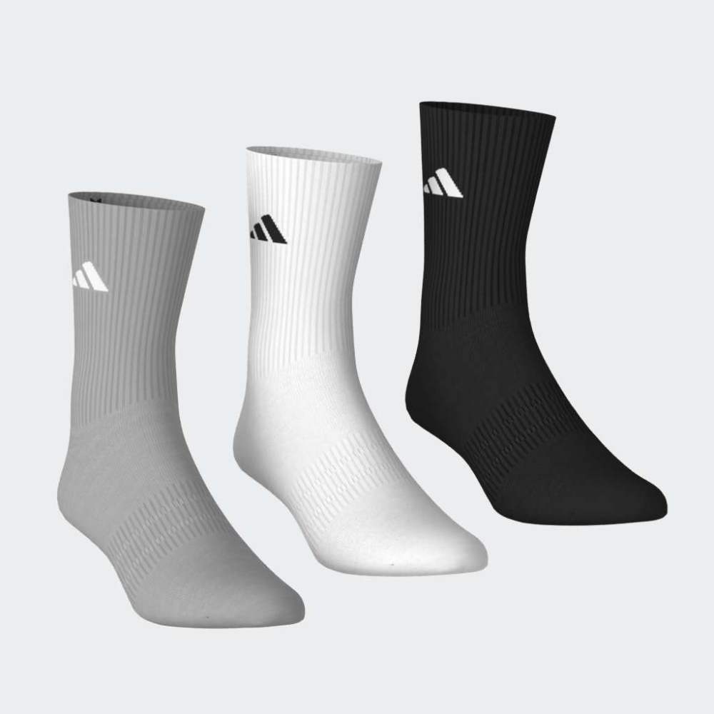 Medias Adidas C ESS CRW 3P Unisex - Urbano | KC9624 Negro/Gris/Blanco