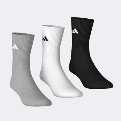 Medias Adidas C ESS CRW 3P Unisex - Urbano | KC9624 Negro/Gris/Blanco