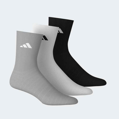 Medias Adidas C ESS CRW 3P Unisex - Urbano | KC9624 Negro/Gris/Blanco