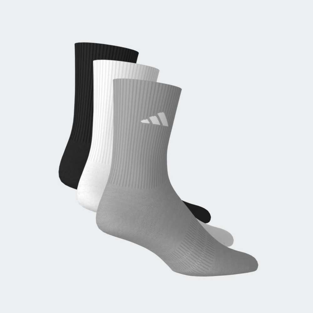 Medias Adidas C ESS CRW 3P Unisex - Urbano | KC9624 Negro/Gris/Blanco