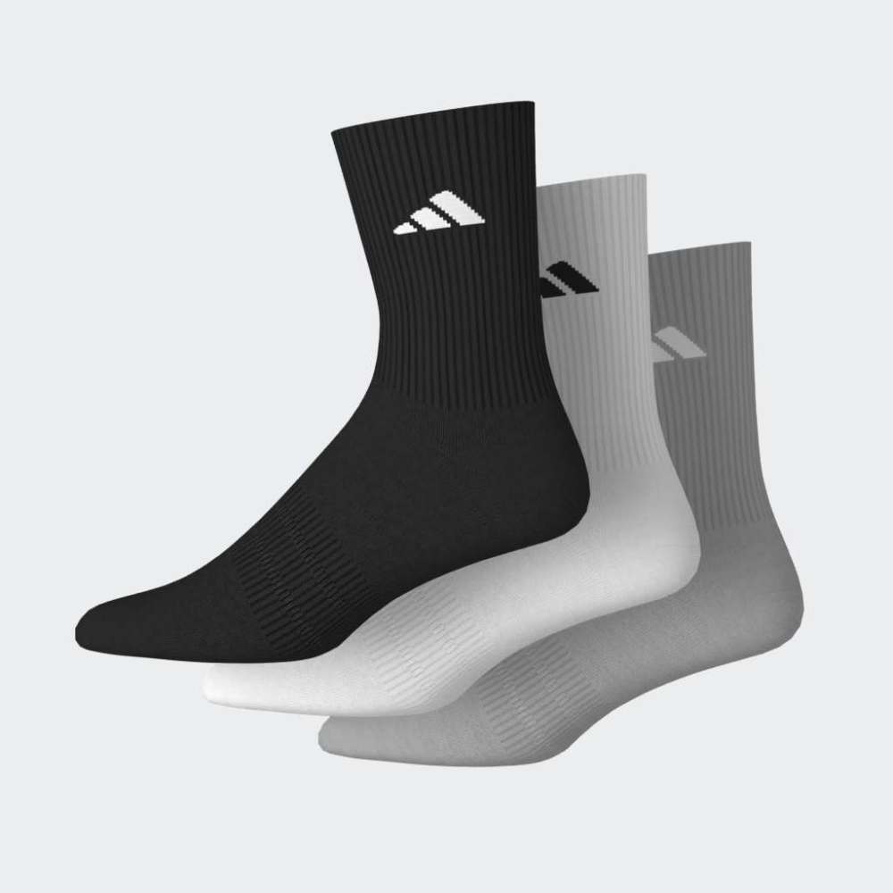 Medias Adidas C ESS CRW 3P Unisex - Urbano | KC9624 Negro/Gris/Blanco