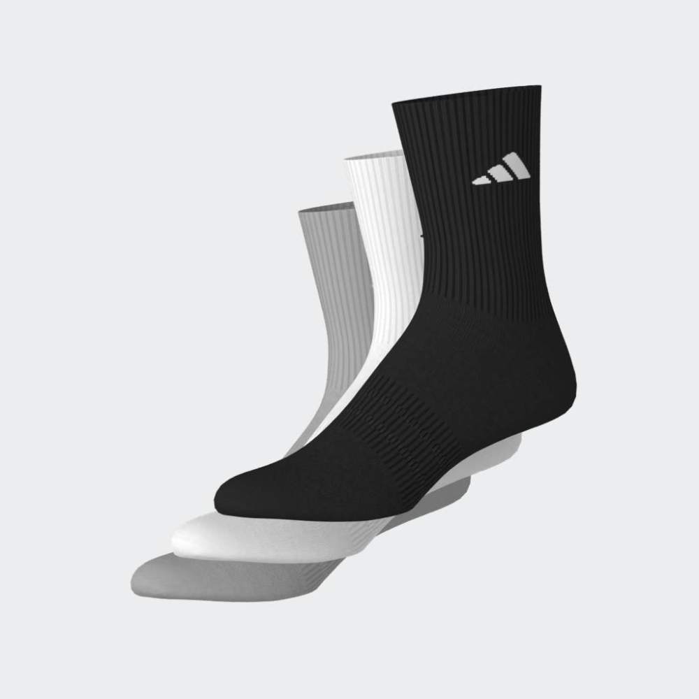 Medias Adidas C ESS CRW 3P Unisex - Urbano | KC9624 Negro/Gris/Blanco