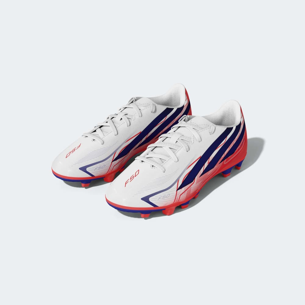 Zapatillas Adidas F50 Hyperfast Club FG/MG J Unisex - Fútbol | KK1308 Blanco / Azul