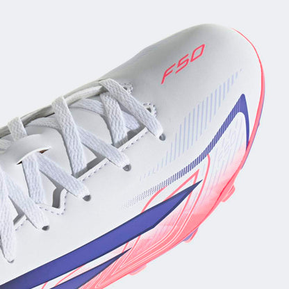 Zapatillas Adidas F50 Hyperfast Club FG/MG J Unisex - Fútbol | KK1308 Blanco / Azul