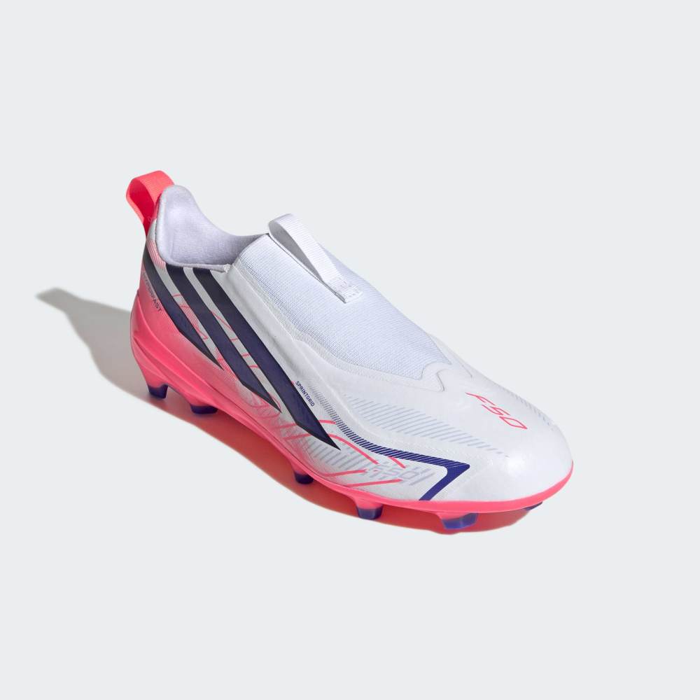 Zapatillas Adidas F50 Hyperfast League LL FG J Unisex - Fútbol | KK1314 Blanco / Azul
