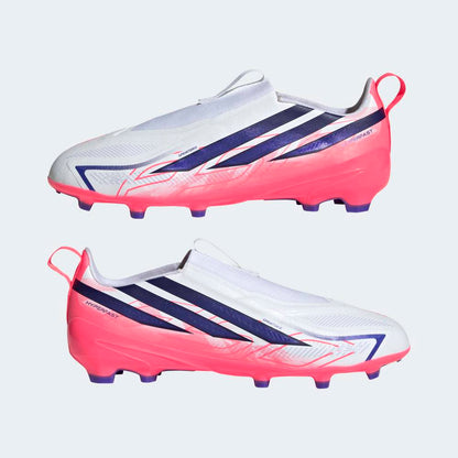 Zapatillas Adidas F50 Hyperfast League LL FG J Unisex - Fútbol | KK1314 Blanco / Azul