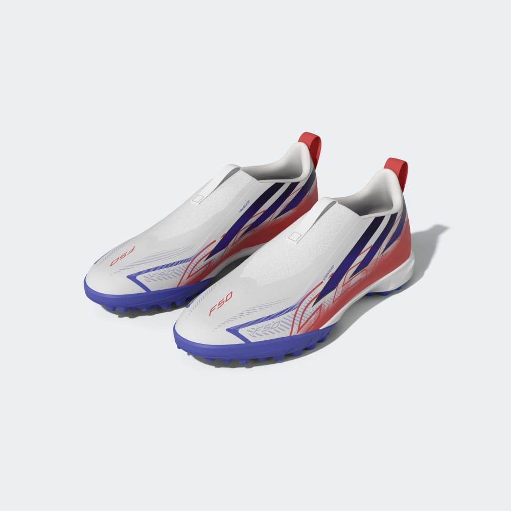 Zapatillas Adidas F50 Hyperfast League LL TF J Unisex - Fútbol | KK1325 Blanco / Azul