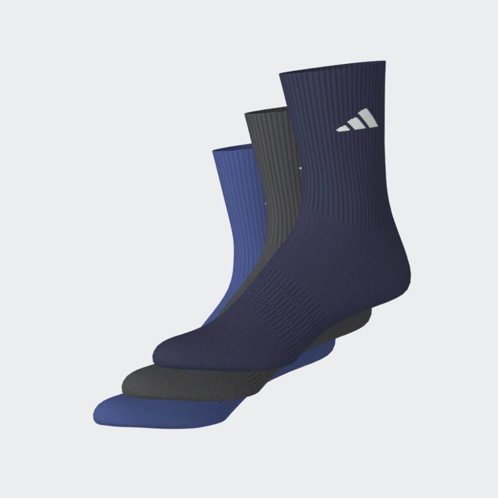 Medias Adidas C ESS CRW 3P Unisex - Urbano | KQ6762 Azul/Plomo