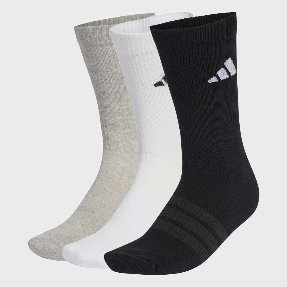 Medias Adidas C ESS CRW 3P Unisex - Urbano | KC9624 Negro/Gris/Blanco